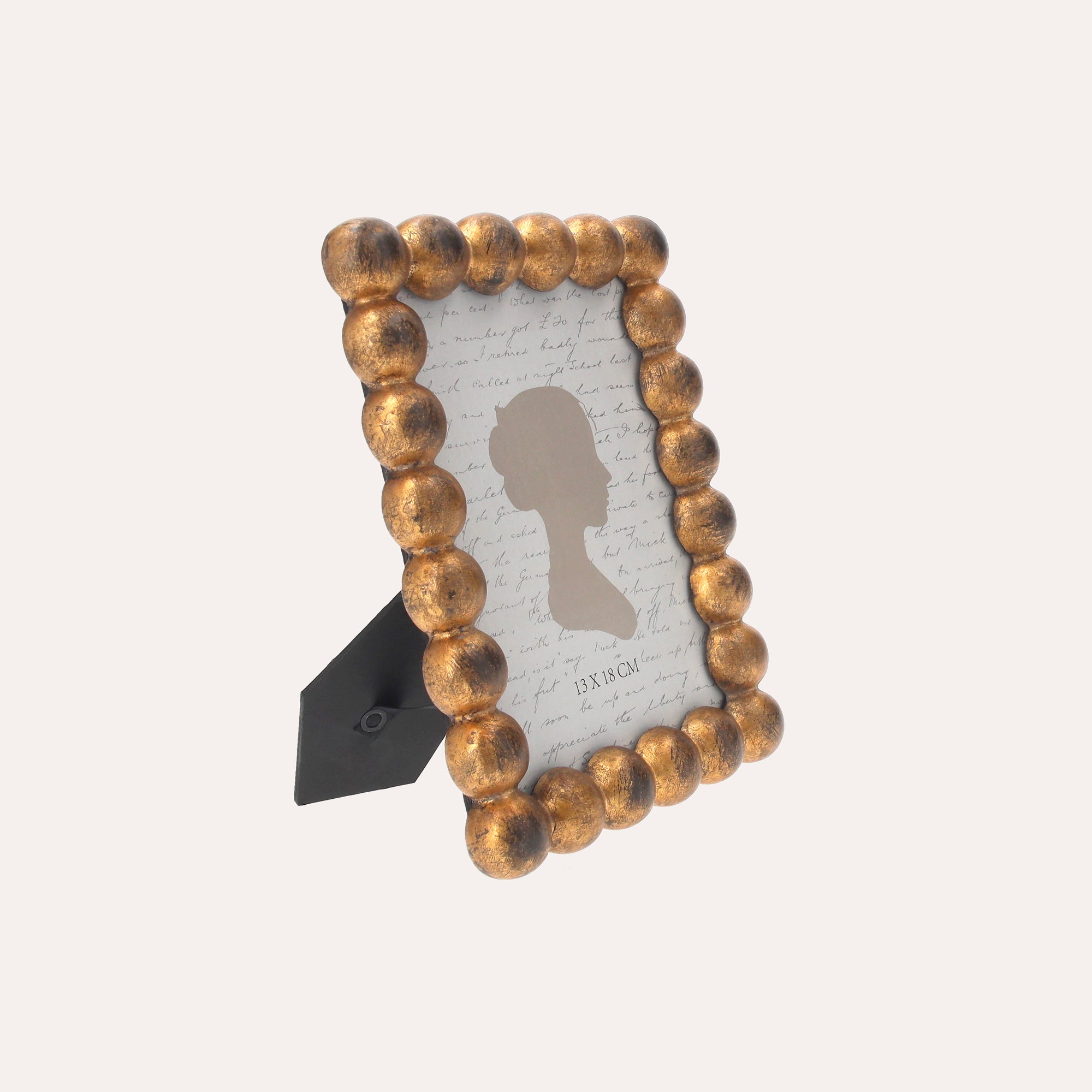 Porta Foto Cornice Piccola con Motivo Sfere Dorate (21x16cm)