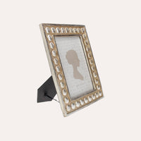 Porta Foto Grande Cornice Decorativa con Borchie in Argento (24x19cm)