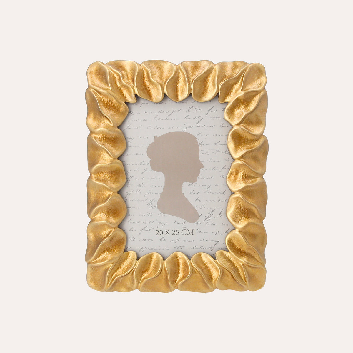 Porta Foto Grande Cornice Decorativa con Motivo Petali Dorati (24x19cm)