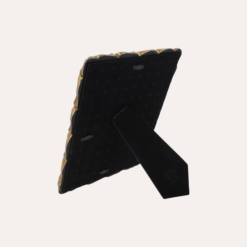 Porta Foto Grande Cornice Decorativa con Motivo Petali Dorati (24x19cm)