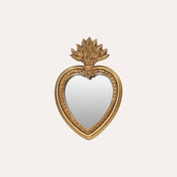 Specchio Decorativo Medio con Motivo Fiamma Dorato (26x16,5 cm)