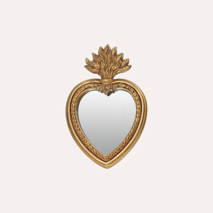 Specchio Decorativo Medio con Motivo Fiamma Dorato (26x16,5 cm)