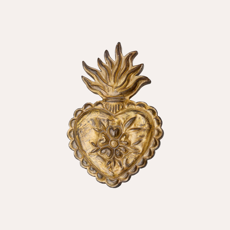 Cuore Decorativo in Oro Anticato (14x19 cm)