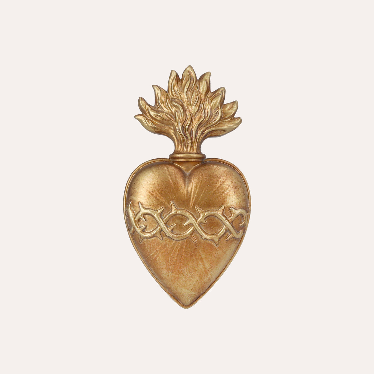 Cuore Decorativo con Spine in Oro (13x7 cm)