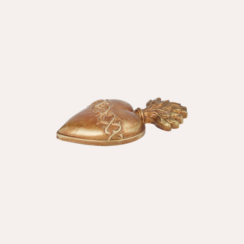 Cuore Decorativo con Spine in Oro (13x7 cm)