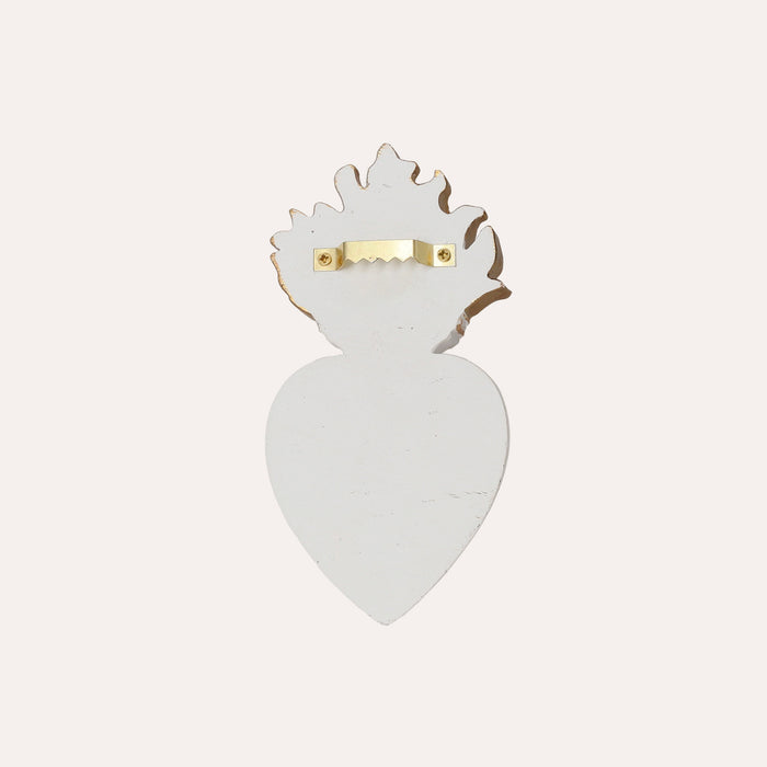 Cuore Decorativo Bicolore Bianco e Oro  (14x7 cm)