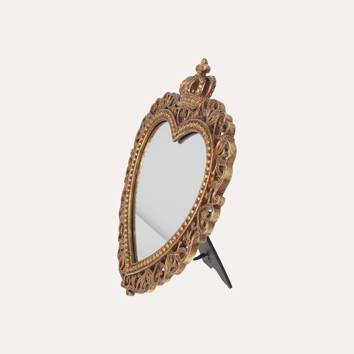 Porta Foto Cornice Decorativa a cuore colore Oro (30x27cm)