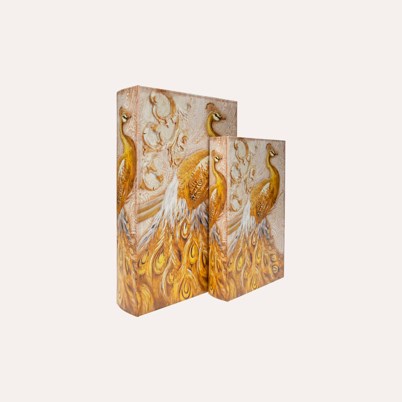 Pair of Decorative Boxes with Peacocks