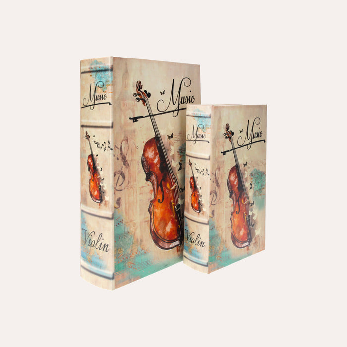 Coppia di Scatole Libro "Violino"