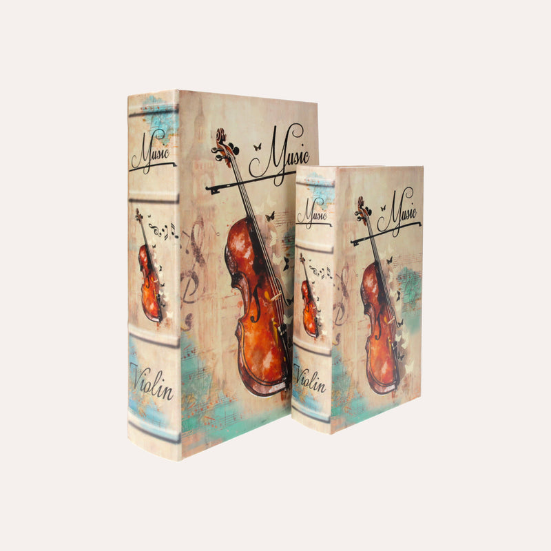 Coppia di Scatole Libro "Violino"