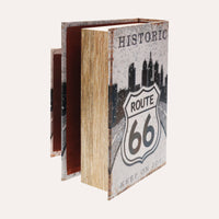 Set Di Due Scatole Libro "route 66" In Mdf Eleganti