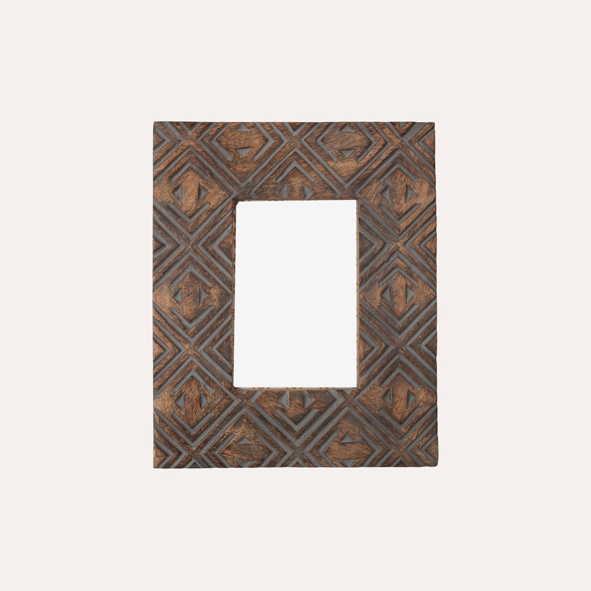 Cornice Decorativa Portafoto Intagliata in Legno con Trafori