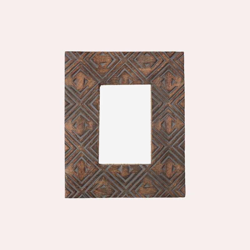 Cornice Decorativa Portafoto Intagliata in Legno con Trafori