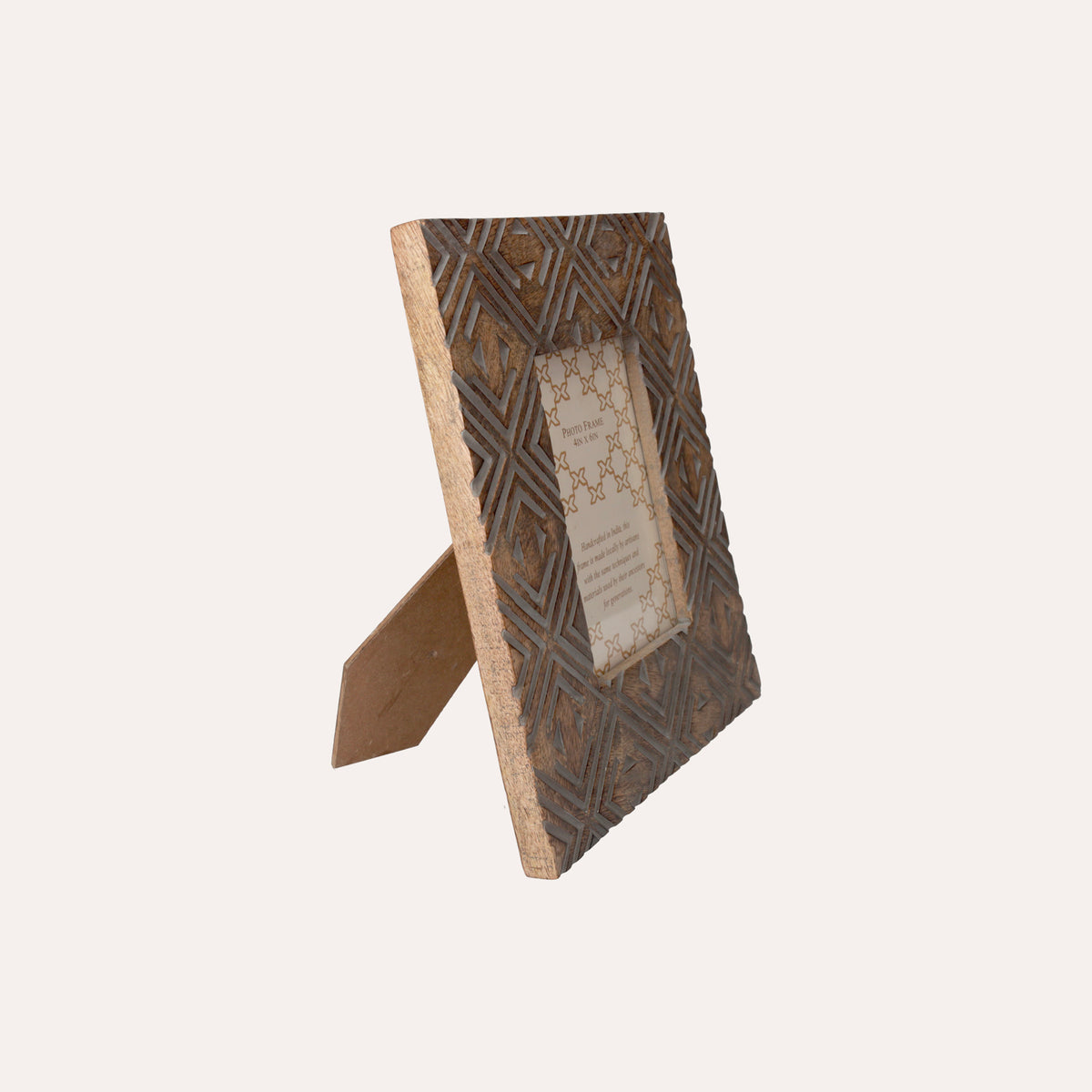 Cornice Decorativa Portafoto Intagliata in Legno con Trafori