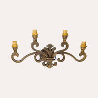 Applique In Ottone A Quattro Luci, Elegante Illuminazione Con Ventoline Verdi