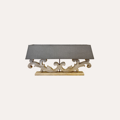 Table Lamp with 3 Lights and Fabric Lampshade Included H47x98x22 cm