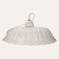 Lampadario a Sospensione in Ceramica Bianca d. 42 cm - Made in Italy