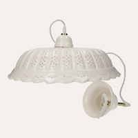 Lampadario a Sospensione in Ceramica Bianca d. 42 cm - Made in Italy