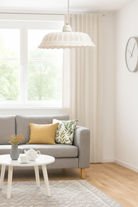 Lampadario a Sospensione in Ceramica Bianca d. 42 cm - Made in Italy