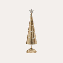 Decorative Christmas Tree in Gold Tin H. 30cm