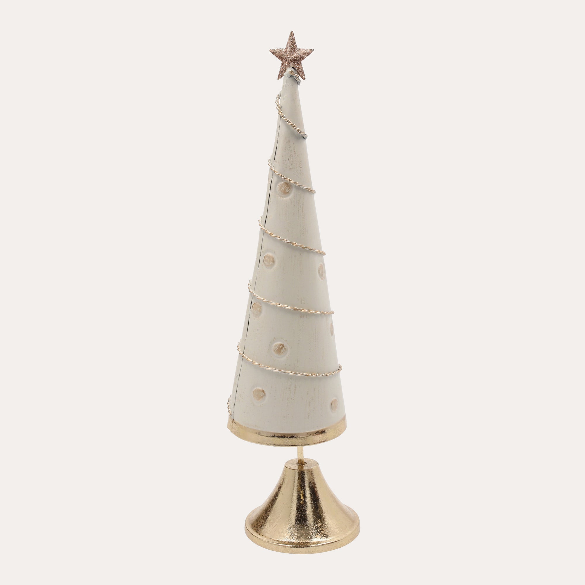 Decorative Christmas Tree with Pedestal, Made of Tin