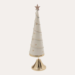 Decorative Christmas Tree in White Tin H. 30cm