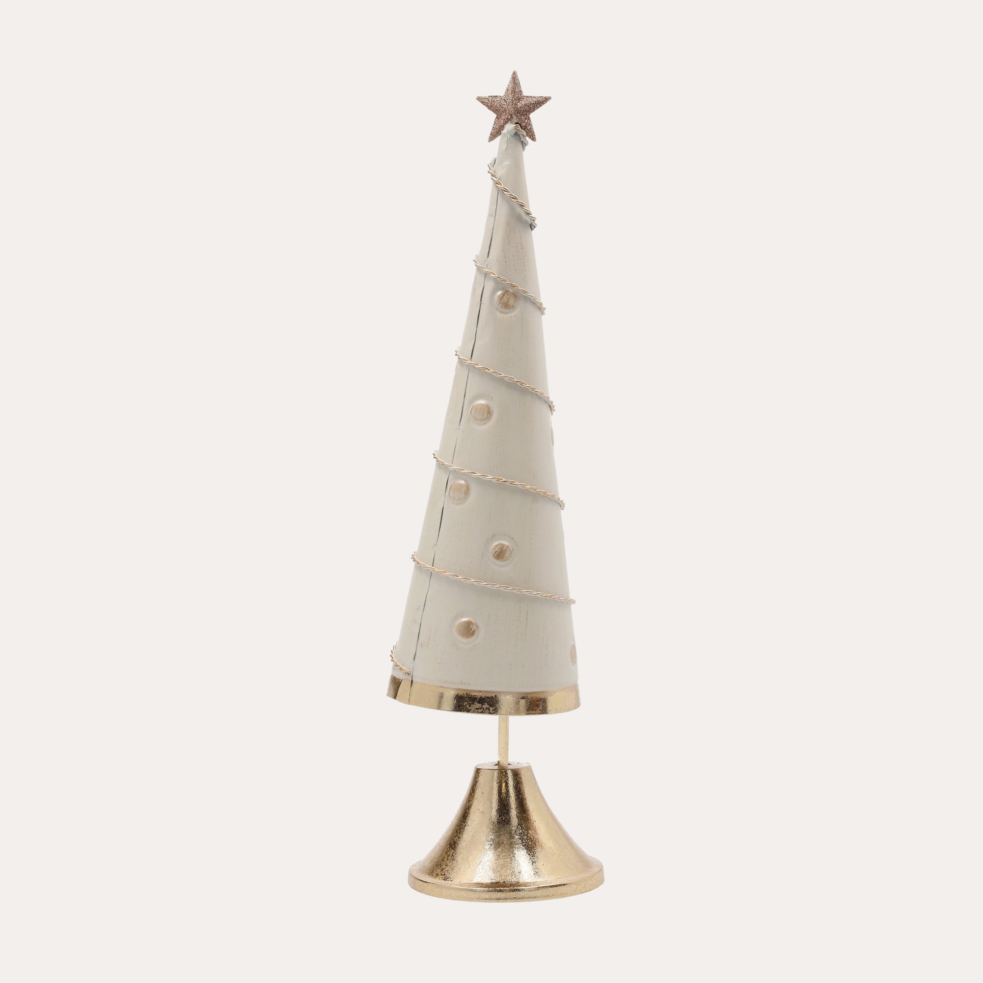 Decorative Christmas Tree with Pedestal, Made of Tin