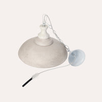 Lampadario a Sospensione in Legno Vintage Tortora e Bianco - 37 cm