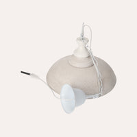 Lampadario a Sospensione in Legno Vintage Tortora e Bianco - 37 cm