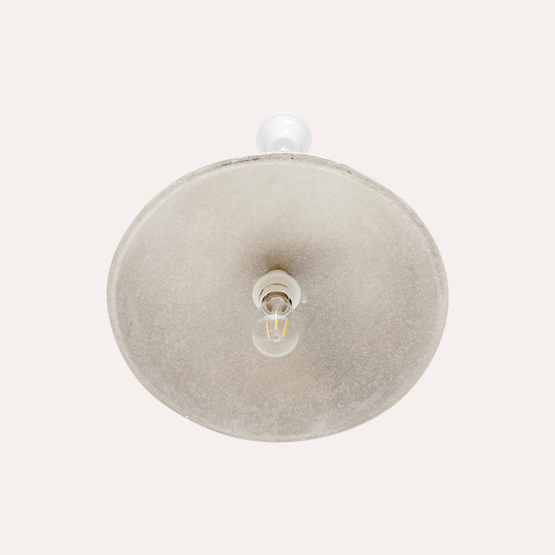 Lampadario a Sospensione in Legno Vintage Tortora e Bianco - 37 cm