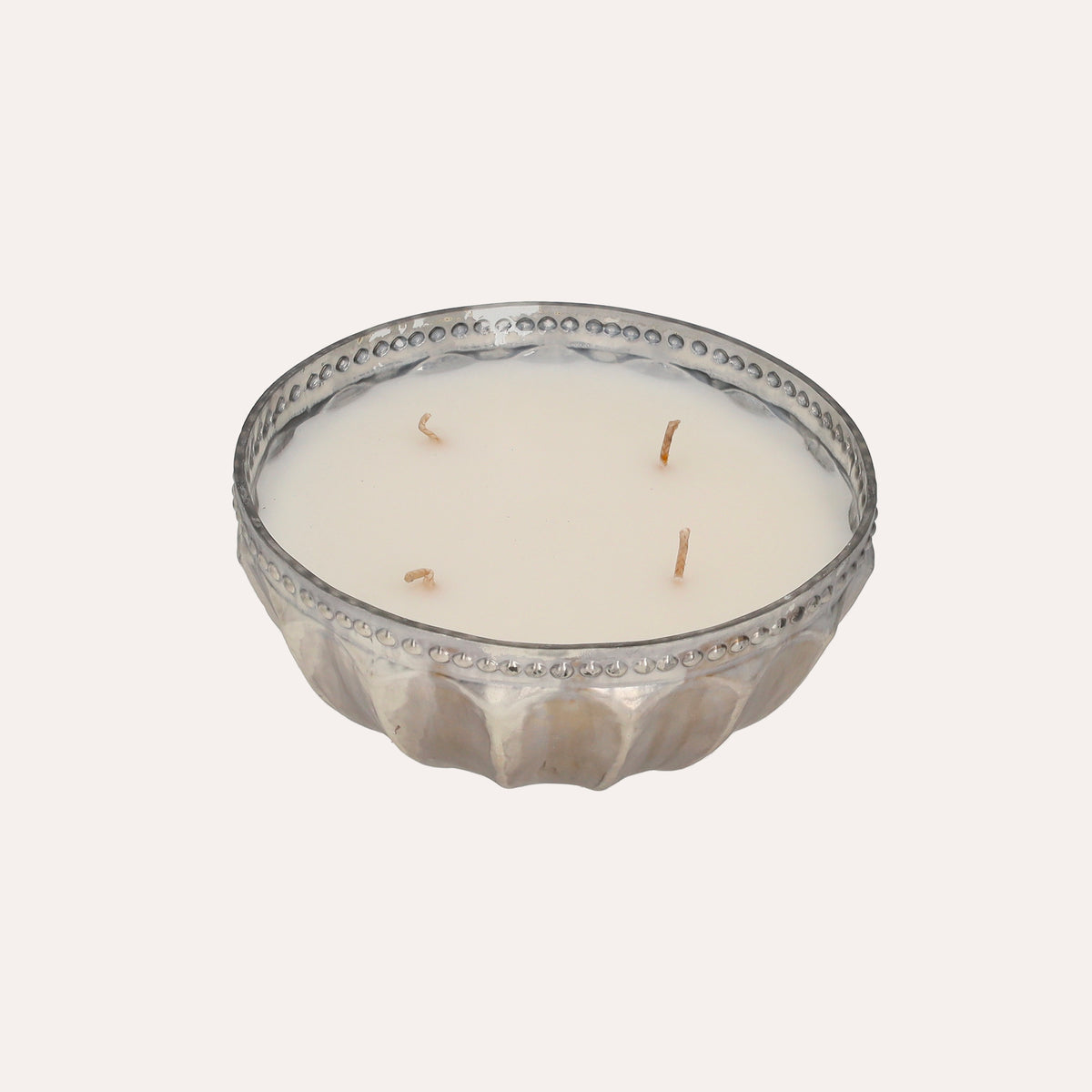 Candela Palla Argento Antik in Vetro 18x18 cm con Scatola – Decorazione di arredo
