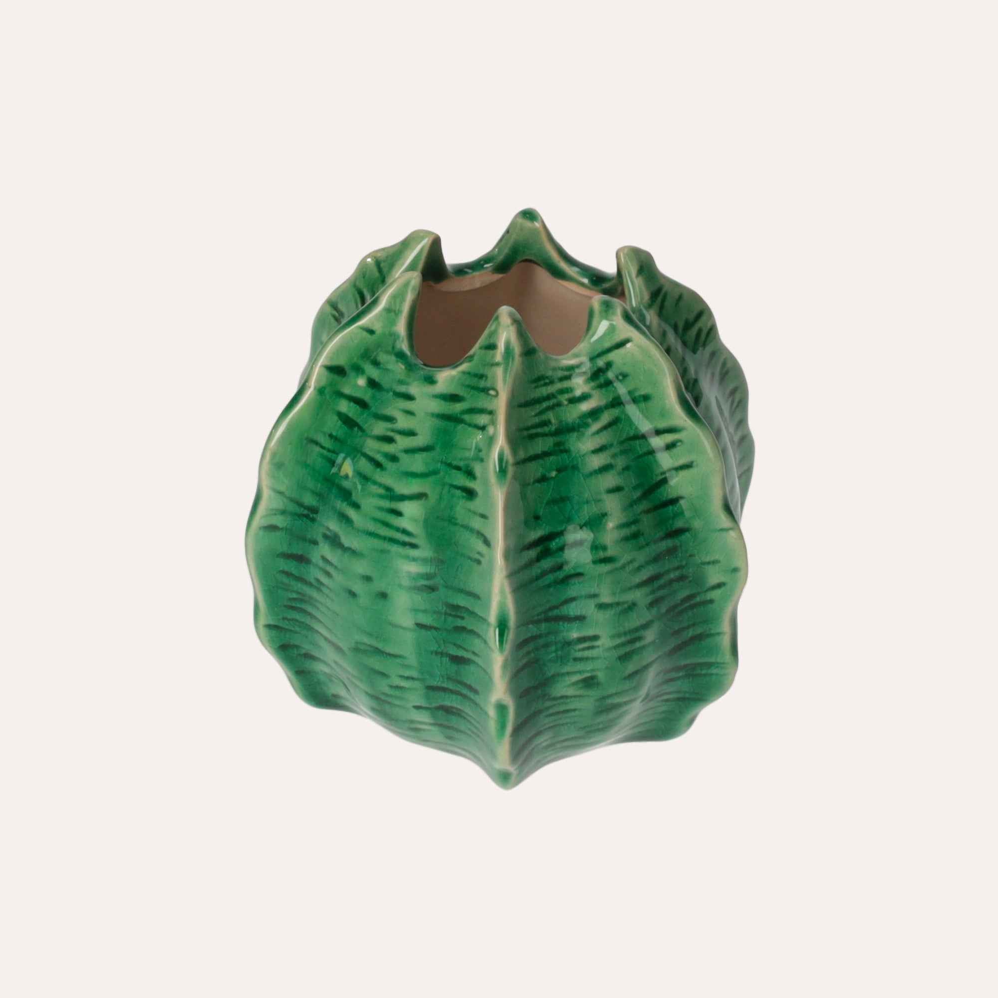 Vasetto Decorativo a Forma di Cactus in Ceramica