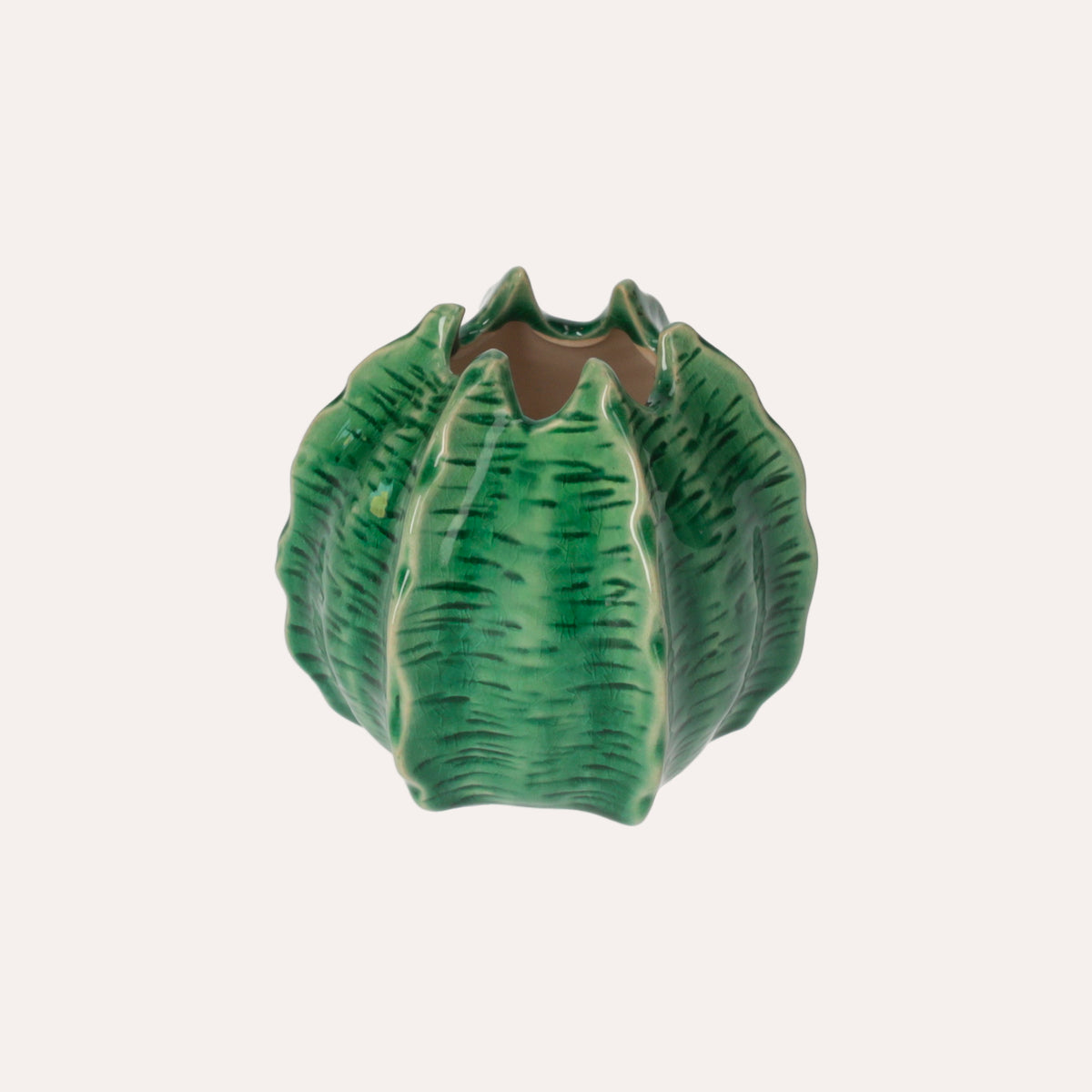 Vasetto Decorativo a Forma di Cactus in Ceramica