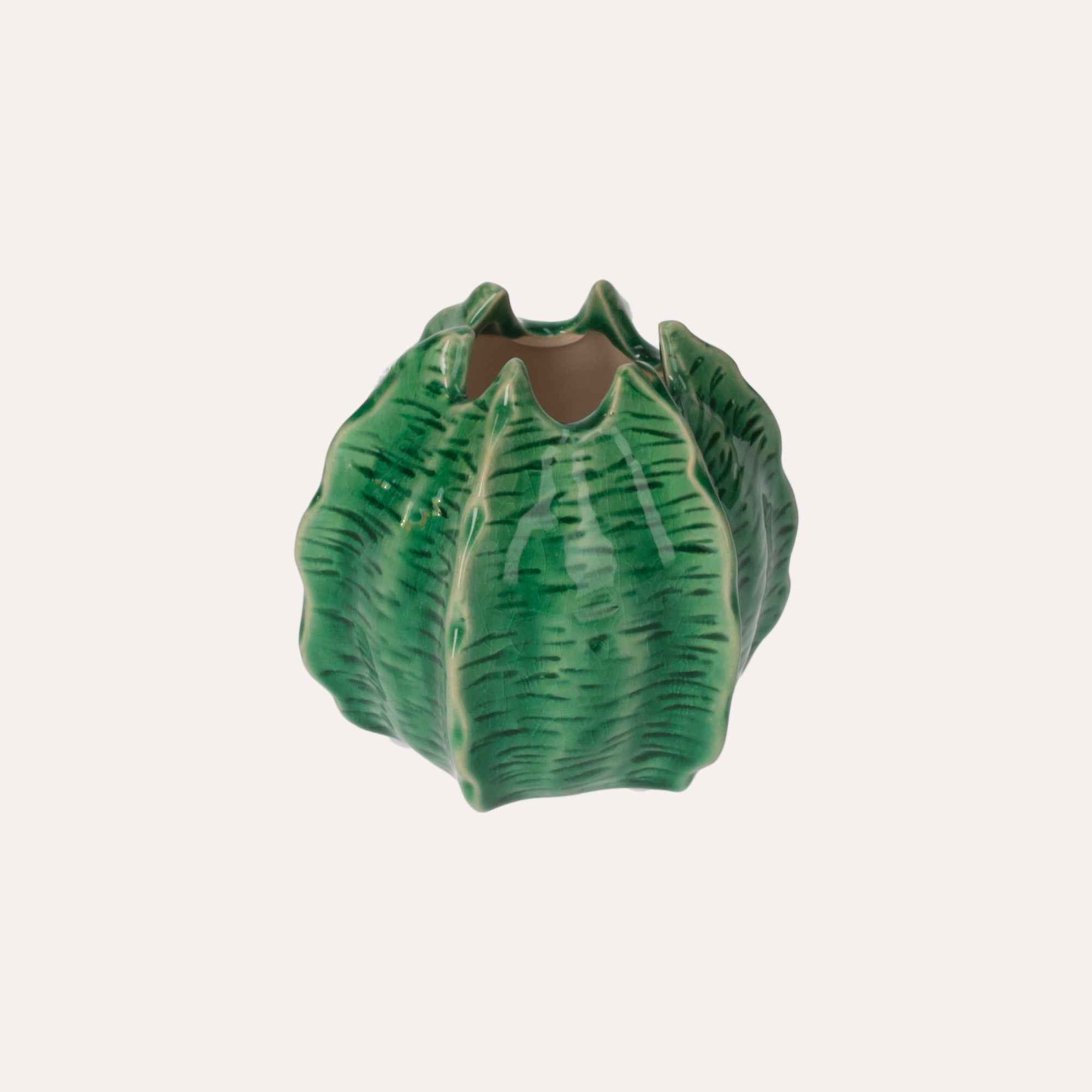 Vasetto Decorativo a Forma di Cactus in Ceramica
