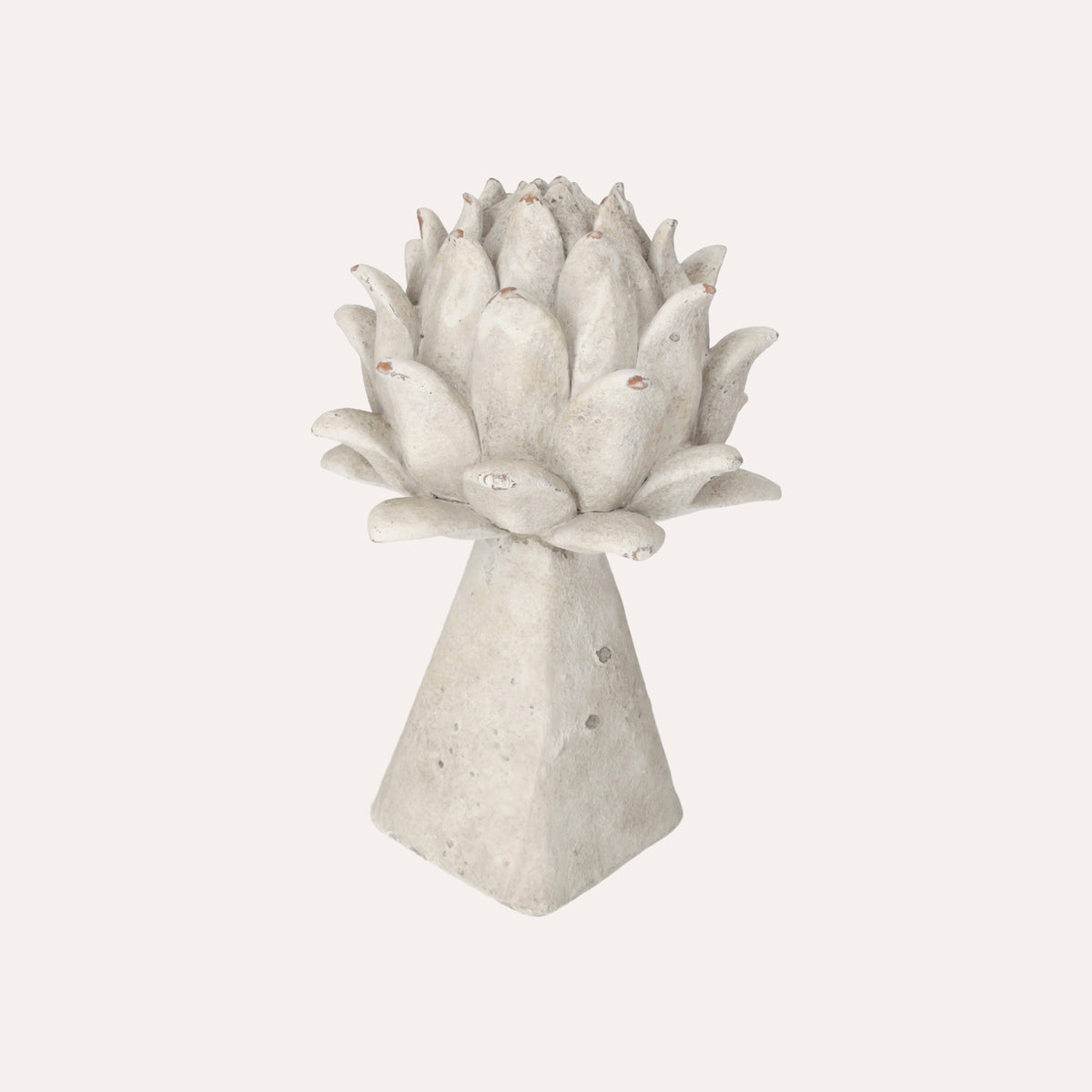 Bocciolo Decorativo in Resina Grigia Decapata Shabby Chic