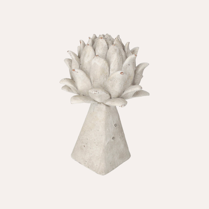 Bocciolo Decorativo in Resina Grigia Decapata Shabby Chic