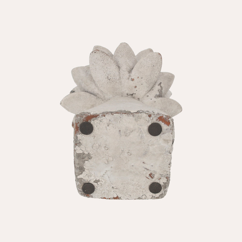 Bocciolo Decorativo in Resina Grigia Decapata Shabby Chic