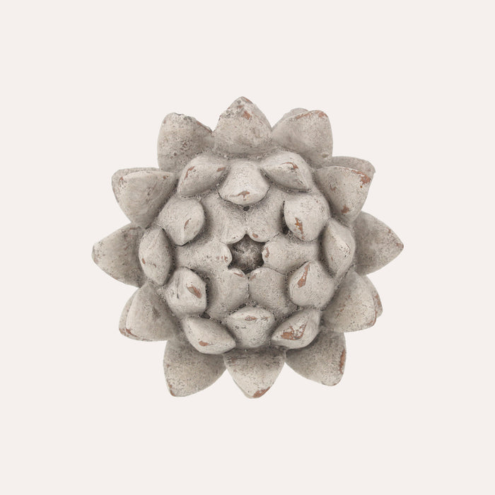 Bocciolo Decorativo in Resina Grigia Decapata Shabby Chic