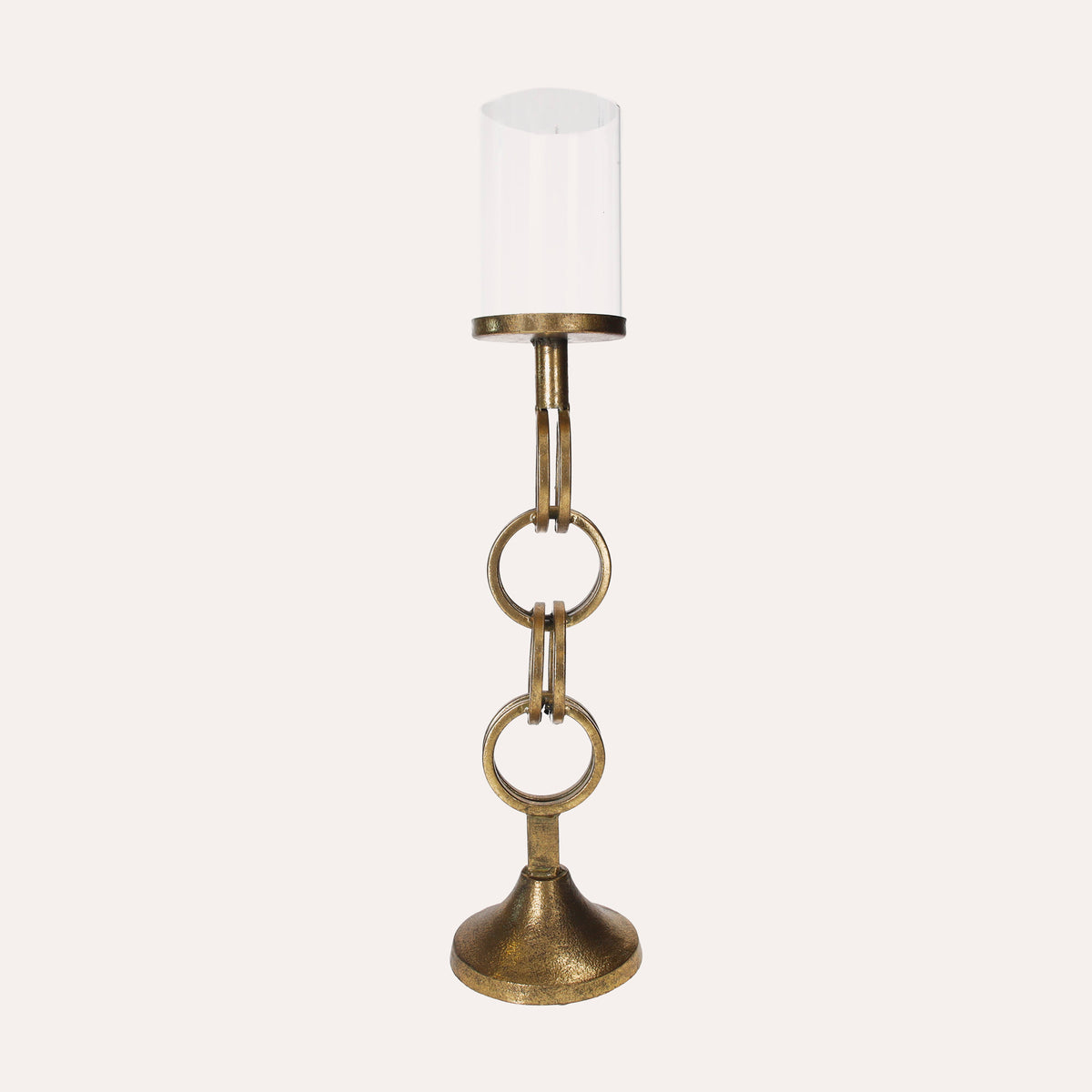 Portacandela in ottone ad anelli