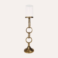 Portacandela in ottone ad anelli