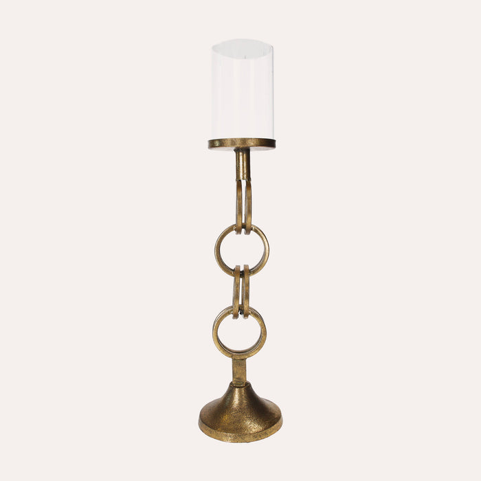 Portacandela in ottone ad anelli
