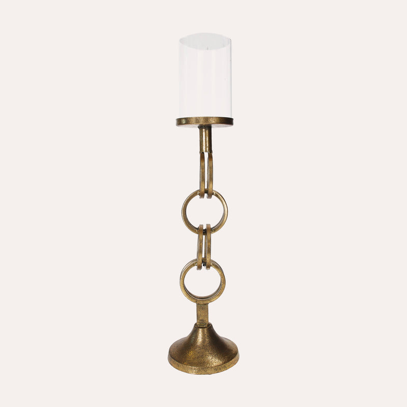 Portacandela in ottone ad anelli