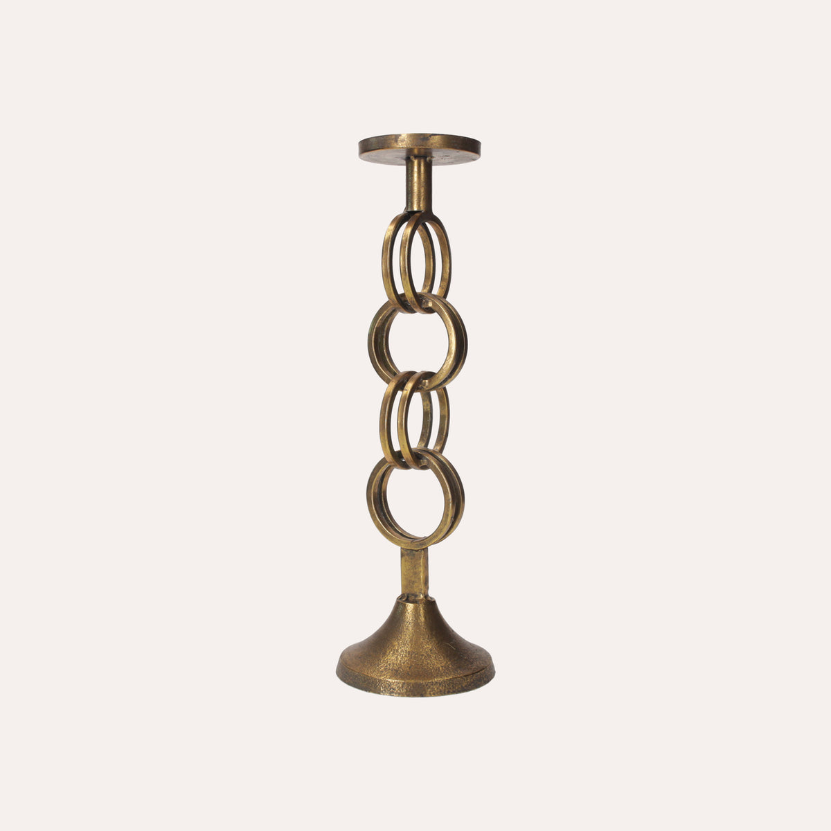 Portacandela in ottone ad anelli
