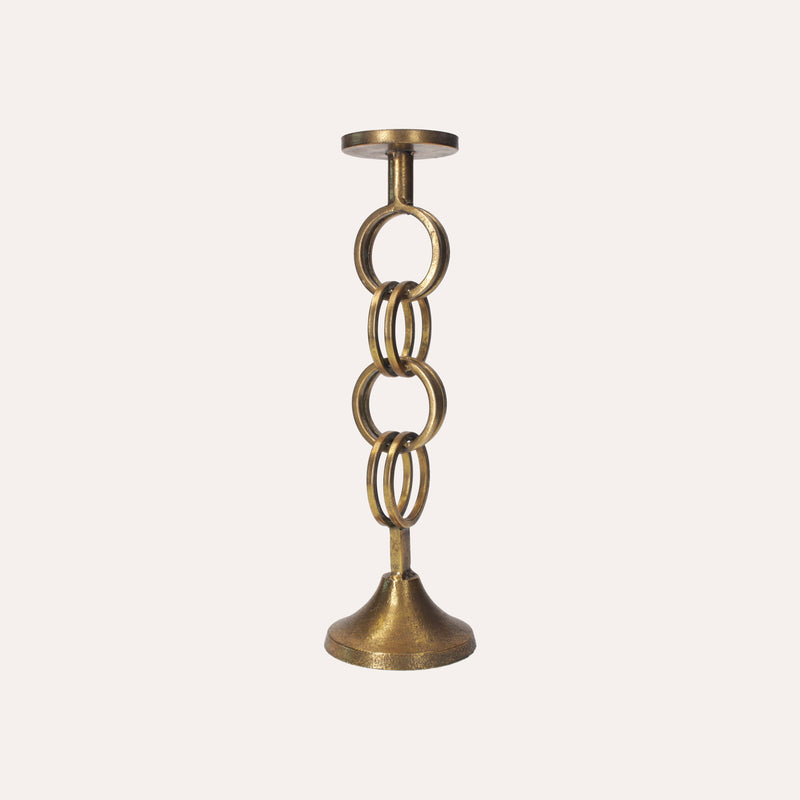 Portacandela in ottone ad anelli