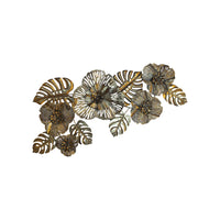 Fregio Decorativo in Ferro Oro con Fiori e Foglie