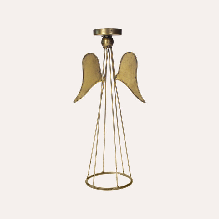 Portacandele in Metallo Oro a Forma di Angelo – Decorazione Elegante