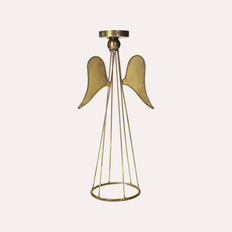 Portacandele in Metallo Oro a Forma di Angelo – Decorazione Elegante