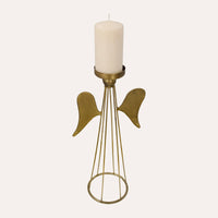 Portacandele in Metallo Oro a Forma di Angelo – Decorazione Elegante