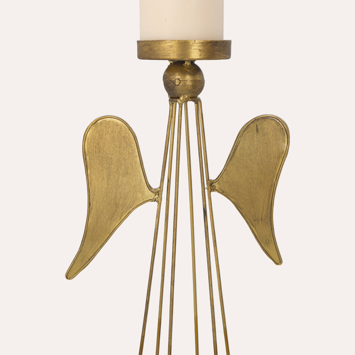 Portacandele in Metallo Oro a Forma di Angelo – Decorazione Elegante