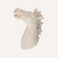 Scultura Testa di Cavallo in Resina Bianca – 53x40x15 cm
